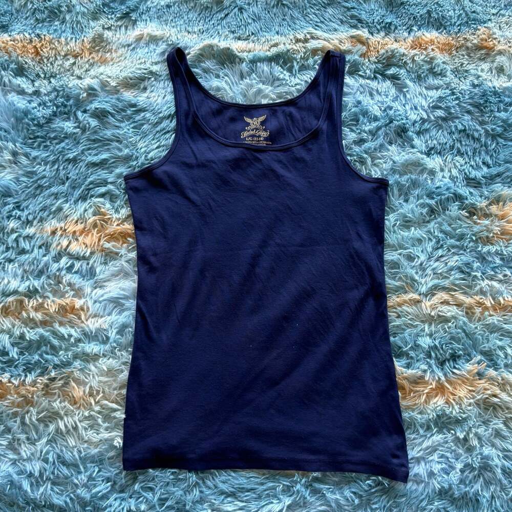 Faded Glory Navy Blue Stretch Cotton Tank Top